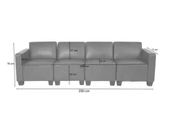 Online MCW 4-Sitzer Sofa Moncalieri Rot-Braun