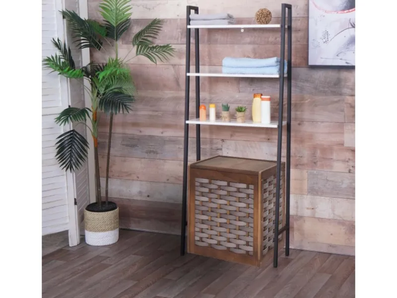 Discount MCW Standregal K82 Marmor-Optik Weiß Weiß-Marmoriert