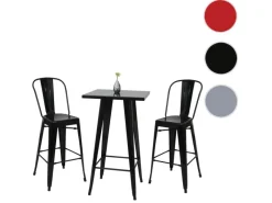 Sale MCW Stehtisch-Set A73 Metall 3-teilig Schwarz
