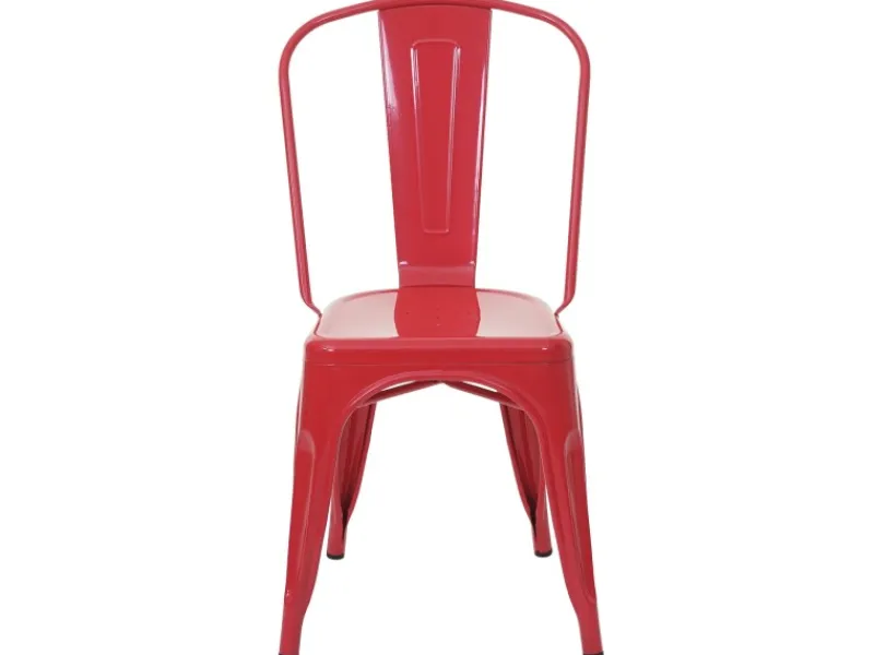 MCW Stuhl A73 Metall 4er-Set Rot