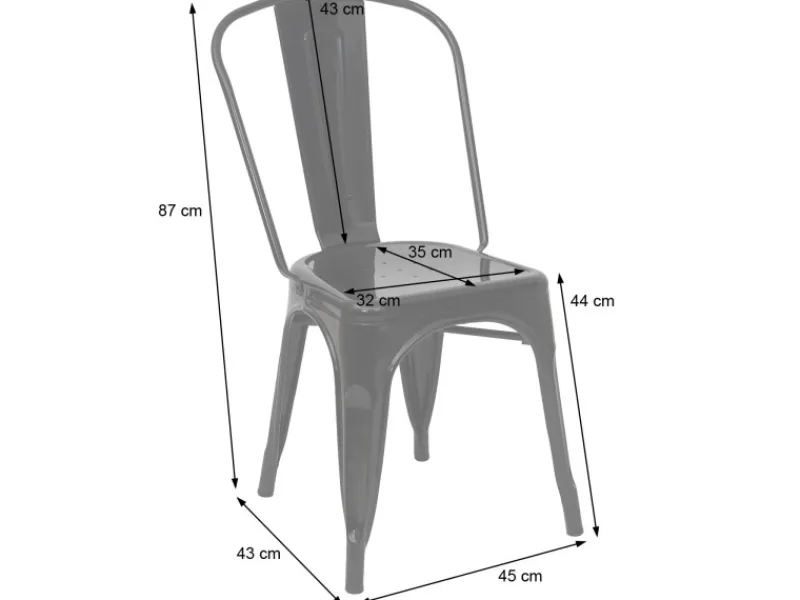MCW Stuhl A73 Metall 4er-Set Rot