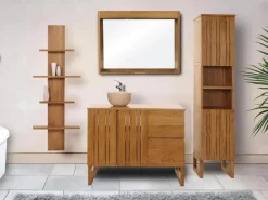 MCW Teak-Hochschrank M72 2 Türen 6 Fächer