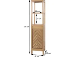 Hot MCW Teak-Hochschrank M74 1 Tür 4 Fächer