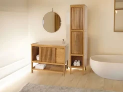 Online MCW Teak-Hochschrank M70 2 Türen 5 Fächer