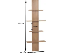 MCW Teak-Wandregal M72 151x56x15cm