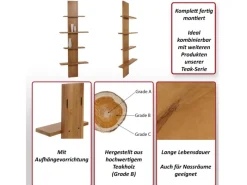 MCW Teak-Wandregal M72 151x56x15cm