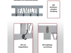 Hot MCW Wandgarderobe C60 Family Shabby-Look Lackiert Weiß