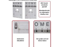 Outlet MCW Wandgarderobe C89 Home Shabby-Look Shabby Weiß