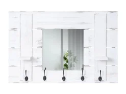 Discount MCW Wandgarderobe C89 mit Spiegel Shabby Weiß