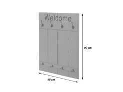 Sale MCW Wandgarderobe C89 Welcome Shabby Naturbraun