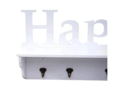 MCW Wandgarderobe D41 Happy 4 Haken Weiß