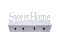 MCW Wandgarderobe D41 Sweet Home 4 Haken Weiß