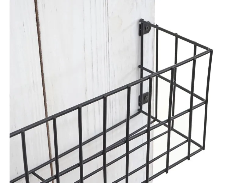 MCW Wandregal D42 Massivholz 70x40x10cm Weiß Shabby