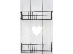 MCW Wandregal D42 Massivholz 70x40x10cm Weiß Shabby