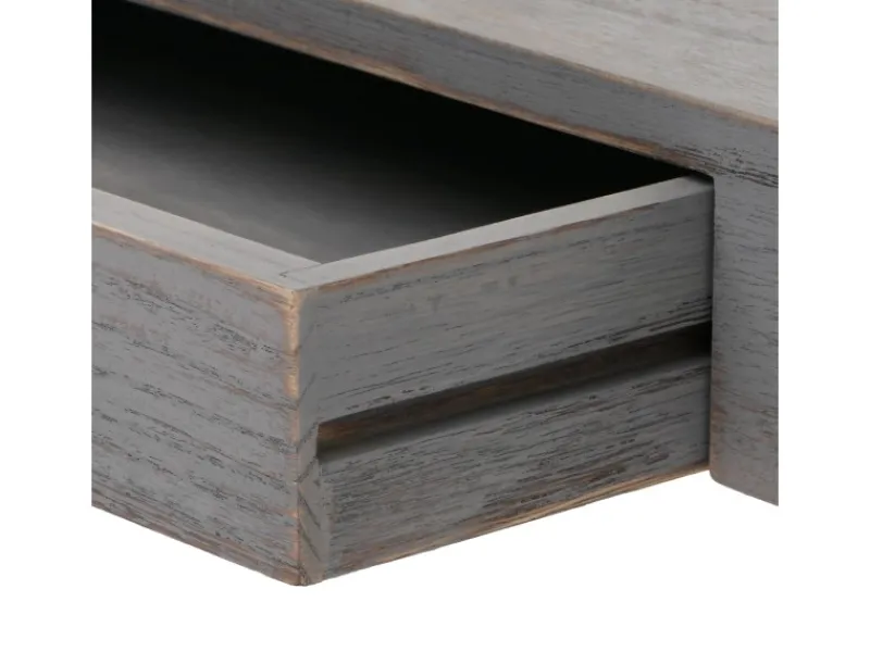 New MCW Wandregal H37 Schublade 8x80x25cm Shabby Grau