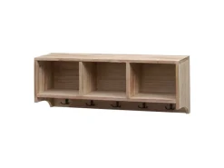 MCW Wandregal K49 Garderobe Wandgarderobe Regal 3 Staufächer 5 Haken 30x80x20cm Holz