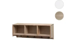 MCW Wandregal K49 Garderobe Wandgarderobe Regal 3 Staufächer 5 Haken 30x80x20cm Holz