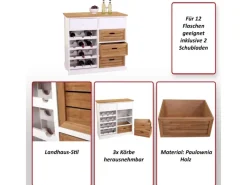 Clearance MCW Weinregal B96 mit Schubladen