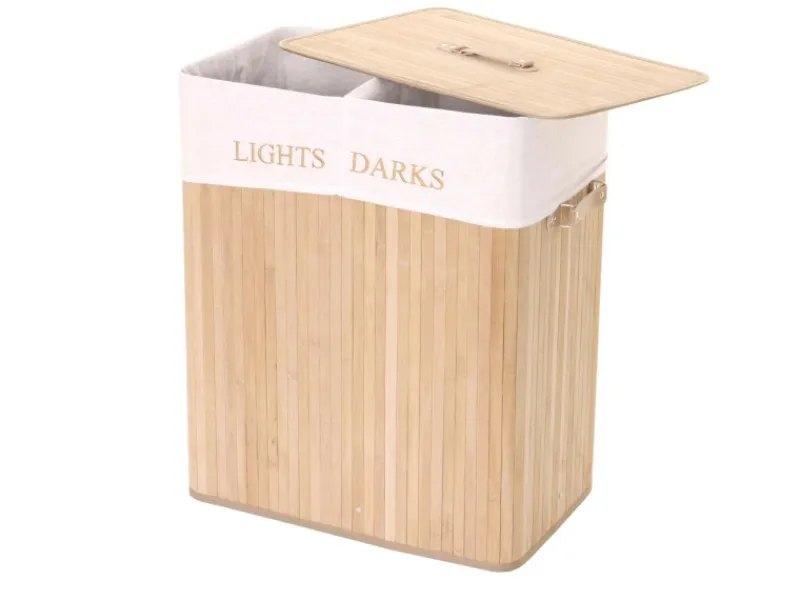 Clearance MCW Wäschekorb C21 63x55x34cm 100l farben Natur