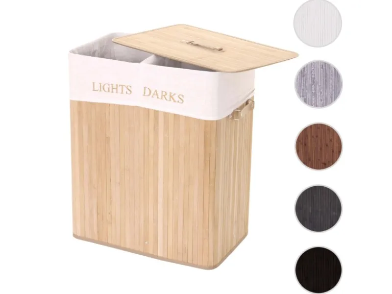 Clearance MCW Wäschekorb C21 63x55x34cm 100l farben Natur