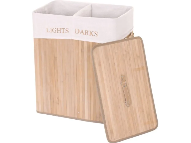 Clearance MCW Wäschekorb C21 63x55x34cm 100l farben Natur