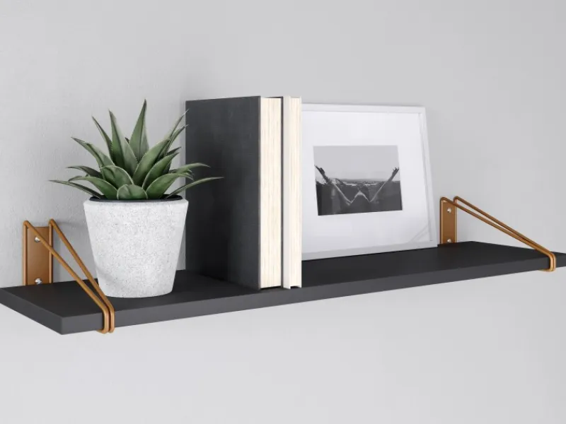 Outlet MDF-Wandregal Oldham 1,8 cm x 60 cm x 20 cm farben Walnuss