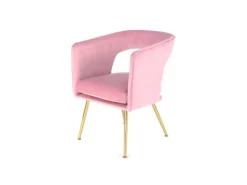 Best MeGusta Moderner Stuhl Polsterstuhl Esszimmerstuhl mit Armlehne Amelie Rosa