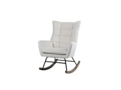 New MeGusta Moderner Stuhl Schaukelstuhl Polsterstuhl Esszimmerstuhl mit Armlehne Ronja Beige