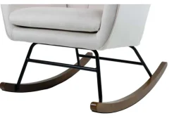 New MeGusta Moderner Stuhl Schaukelstuhl Polsterstuhl Esszimmerstuhl mit Armlehne Ronja Beige