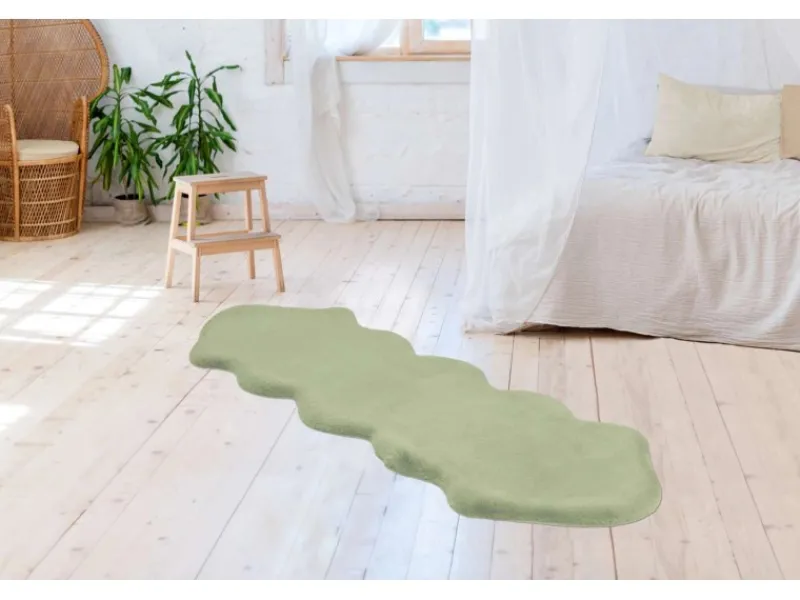 Online MeGusta Shaggy Hochflor Teppich Uni Mint Polyester 60x180 cm Catalina