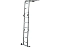 Mehrzweckleiter vierteilig 4 x 3 Sprossen Arbeitshöhe 4,5 m mit Arbeitsplattform