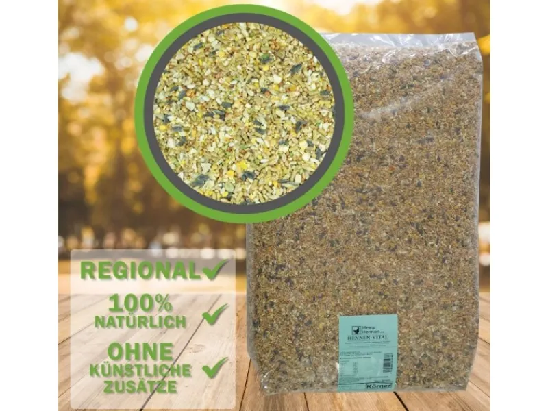 MeineHennen HENNEN VITAL 30 Kg Premium Hühnerfutter und Wachtelfutter Körnerfutter Geflügelfutter Hennenfutter Alleinfutter für Hühner