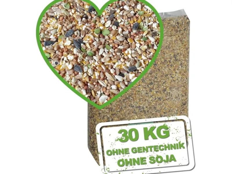 MeineHennen KÖRNER VITAL 30 Kg PREMIUM Hühnerfutter Wachtelfutter mit Muschelschalen Alleinfuttermittel