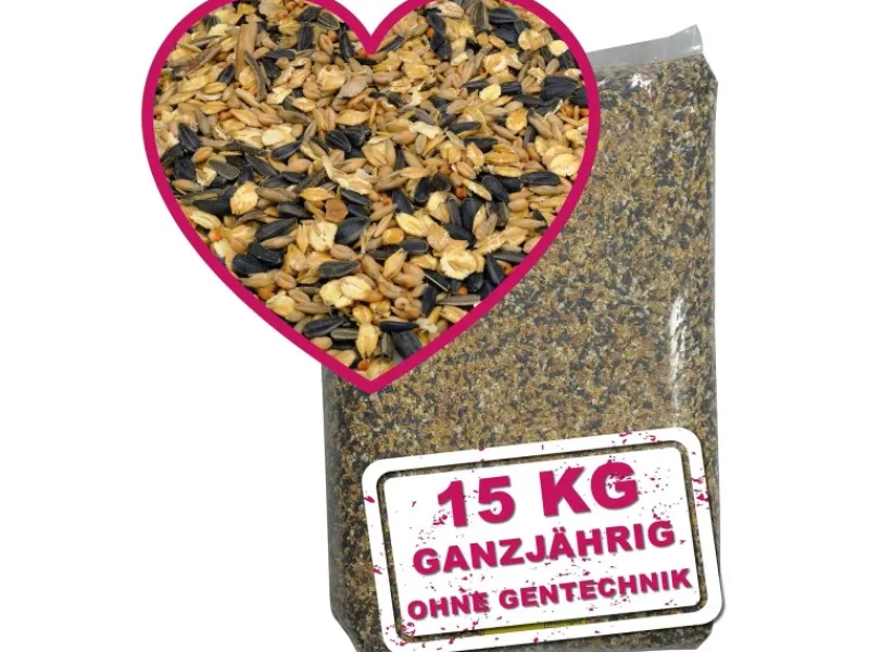MeinWildvogel WILDVOGEL VITAL BASIC 15 Kg Vogelfutter Streufutter für Vögel Ganzjahresfutter und Perfekt für Kleine und Große Gartenvögel