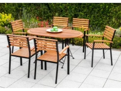 Merxx Gartenmöbel-Set Schlossgarten 7-teilig Stapelsessel 140 cm x 90 cm