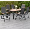 Merxx Gartenmöbelset Siena 7tlg. inkl. Klappsessel u. Tisch 150 x 90 cm