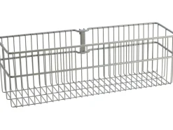 New Metall-Drahtkorb 2-reihig 13,5 cm x 43,5 cm Weiß-Alu Weiß Metallic