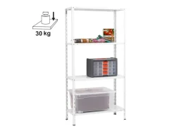 Best Metall-Schraubregal Pulverbeschichtet 150 cm x 75 cm x 30 cm Weiß