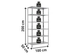 Hot OBI Metall-Schraubregal SR 100/65 Verzinkt 200 cm x 100 cm x 50 cm Silberfarben