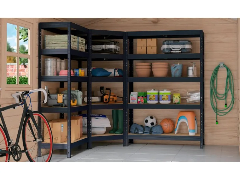 Hot AR Shelving Metall-Schwerlast-Steckregal Rivet Anthrazit 180 cm x 90 cm x 45 cm 4 Böden