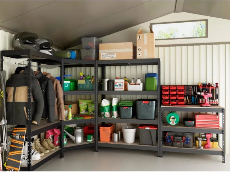 Hot AR Shelving Metall-Schwerlast-Steckregal Rivet Anthrazit 180 cm x 90 cm x 45 cm 4 Böden