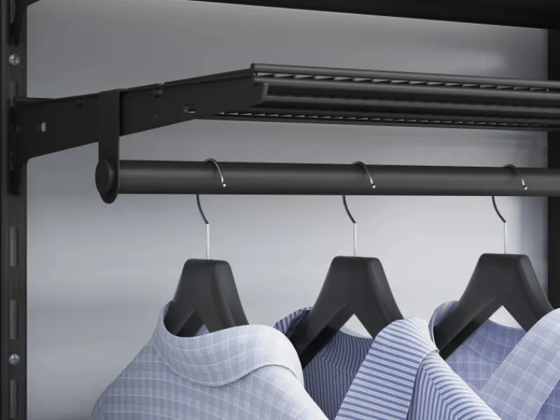 Metall-Wandschiene 1-reihig 150 cm Schwarz