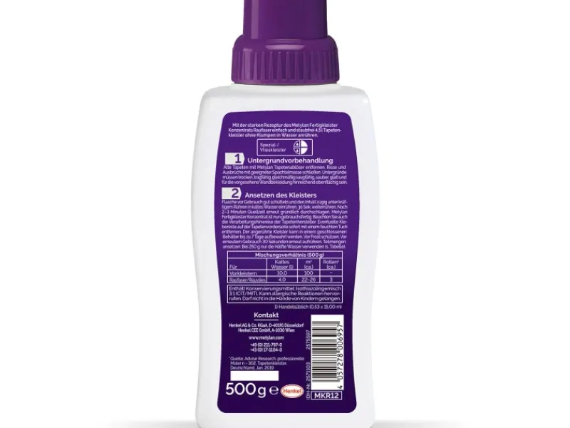 Metylan Fertigkleister Konzentrat Raufaser 500 g Flasche Transparent