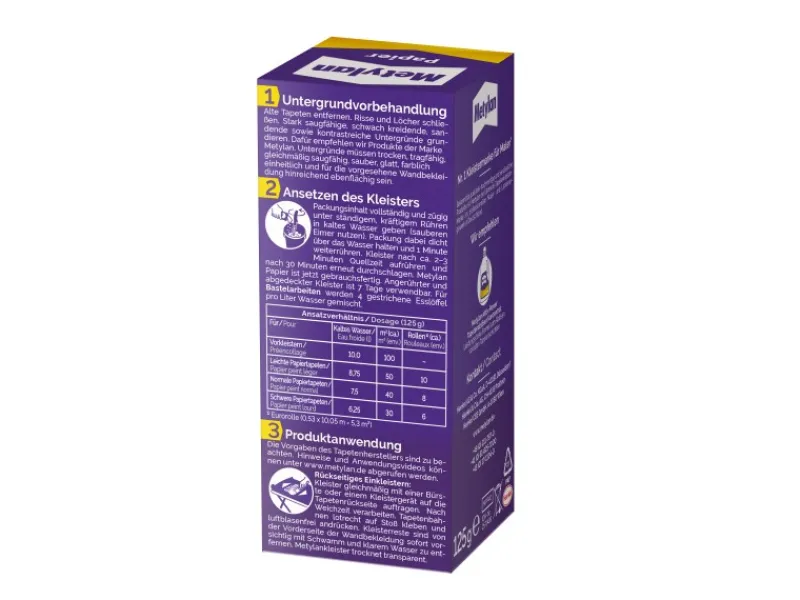 Metylan Tapetenkleister Papier 125 g Paket Transparent