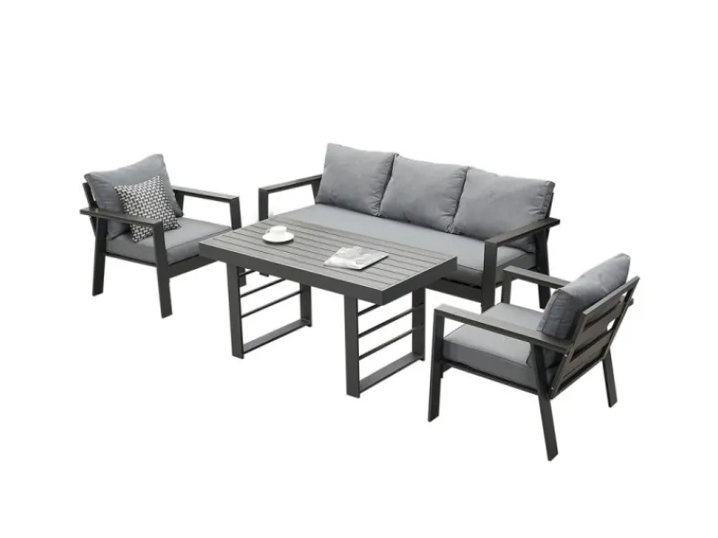 MeXo Aluminium Dining Lounge Outdoor mit Esstisch für 5 Personen