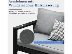 MeXo Aluminium Dining Lounge Outdoor mit Esstisch für 5 Personen