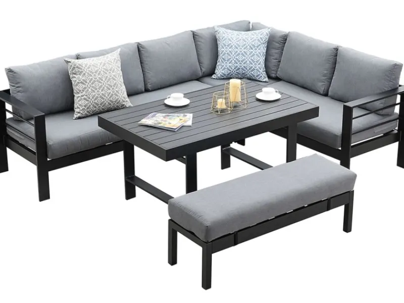 MeXo Aluminium Lounge-Set mit Esstisch für 8 Personen
