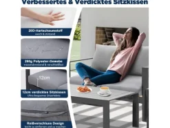Online MeXo Gartenmöbel Set aus Aluminium Loungeset für 7 Personen Grau