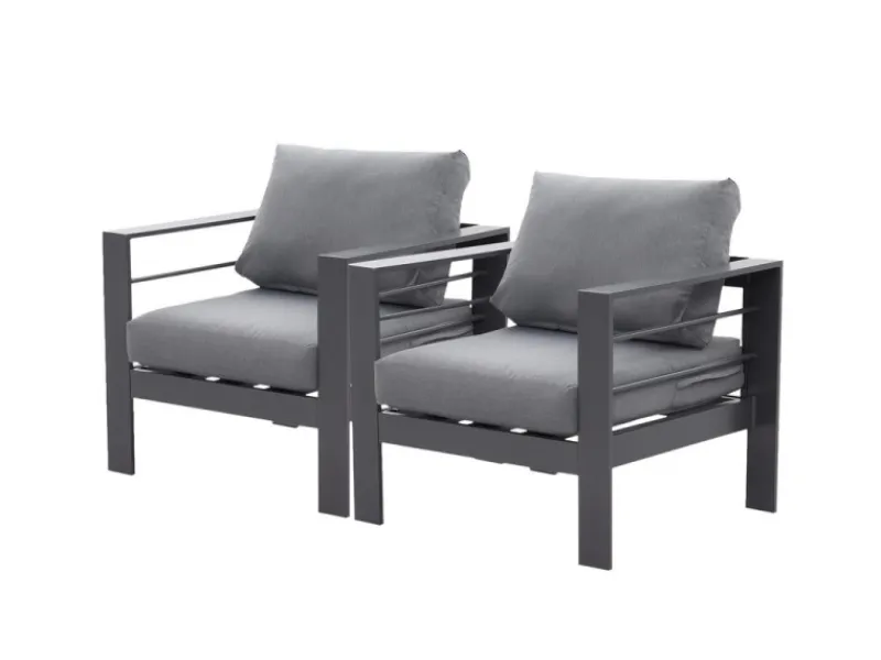 Online MeXo Gartensessel Outdoor 2 Sitzer Loungesessel Wetterfest Grau