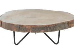 Mica Decorations Beistelltisch Pia Rund Ø 40 cm x 14 cm Hellbraun